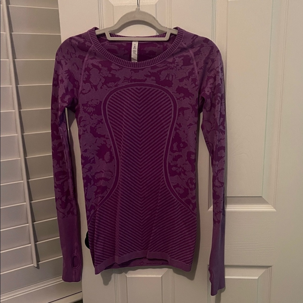 lululemon athletica Floral Patterned Long Sleeve Top - Purple
